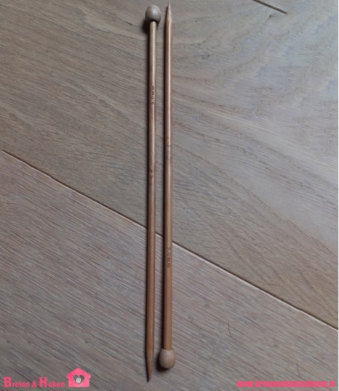 Houten Breinaalden - 5mm (25cm met knop)