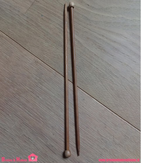 Houten Breinaalden - 4,5mm (25cm met knop)