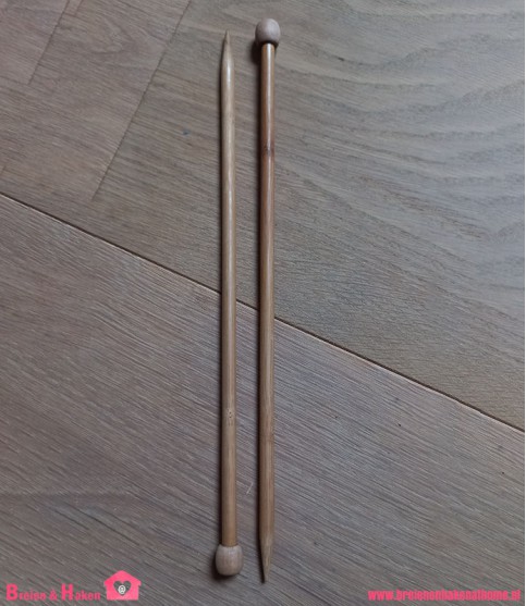 Houten Breinaalden - 6,5mm (25cm met knop)