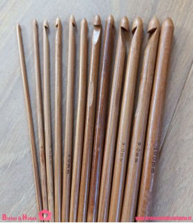 Set van 12 Bamboe Haaknaalden