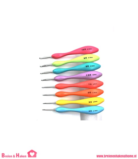 Ergonomische set haaknaalden - 2,5mm - 6,0mm