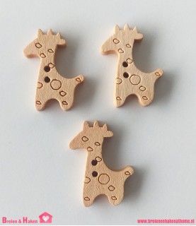 Houten Knoopjes - Giraffe - 20x25mm