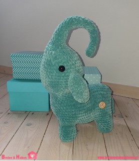 Knuffel Olifant - Aqua