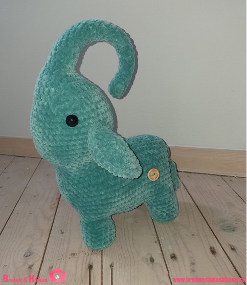 Knuffel Olifant - Aqua