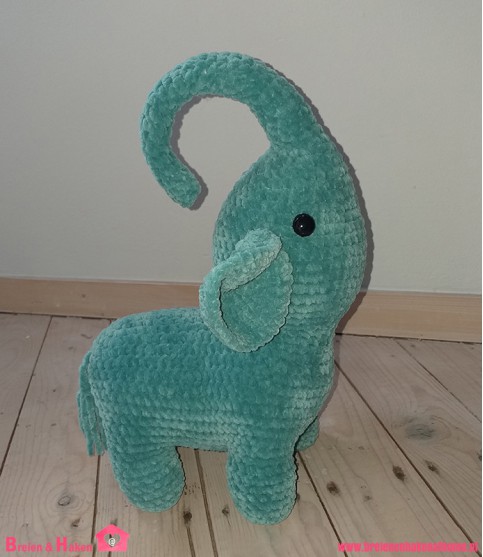 Knuffel Olifant - Aqua