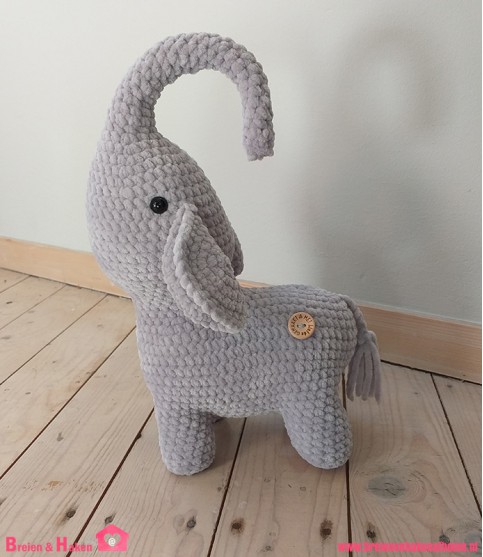 Knuffel Olifant - Lichtgrijs