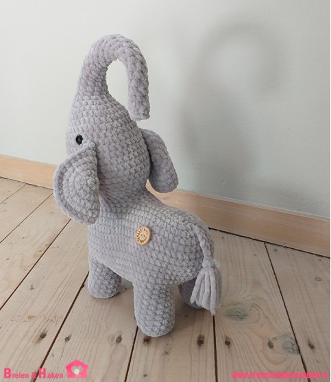 Knuffel Olifant - Lichtgrijs