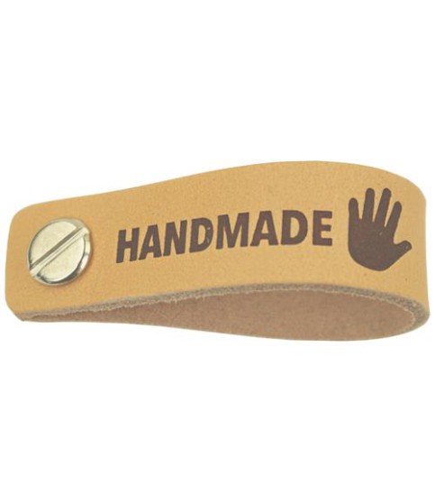 Leren Label met Schroef - Handmade Handje