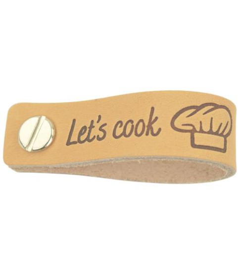 Leren Label met Schroef - Let's Cook