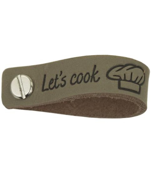 Leren Label met Schroef - Let's Cook