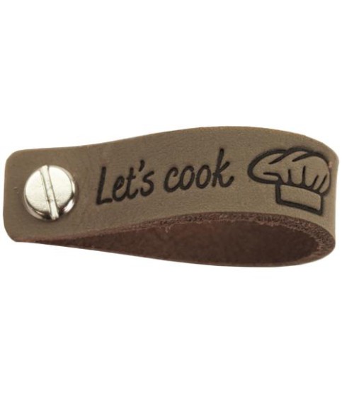 Leren Label met Schroef - Let's Cook