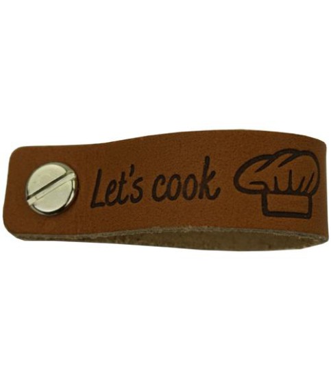 Leren Label met Schroef - Let's Cook