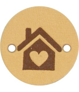 Leren Label - Rond - Home/Huisje