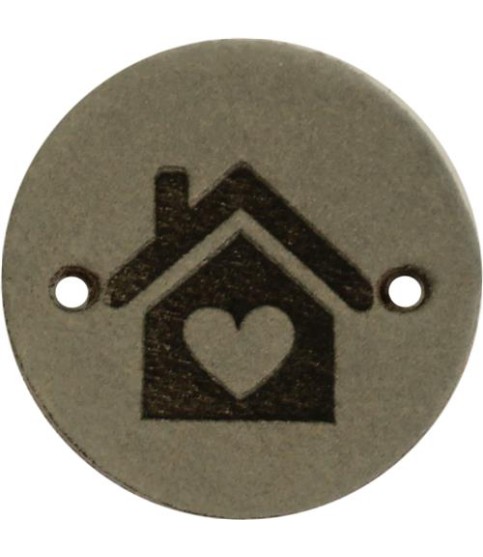Leren Label - Rond - Home/Huisje