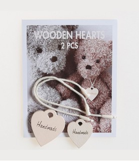 Houten Harten Hangertjes Handmade  (2 stuks)