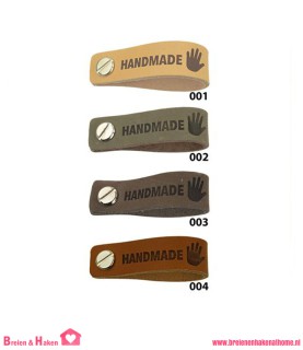 Leren Label met Schroef - Handmade Handje